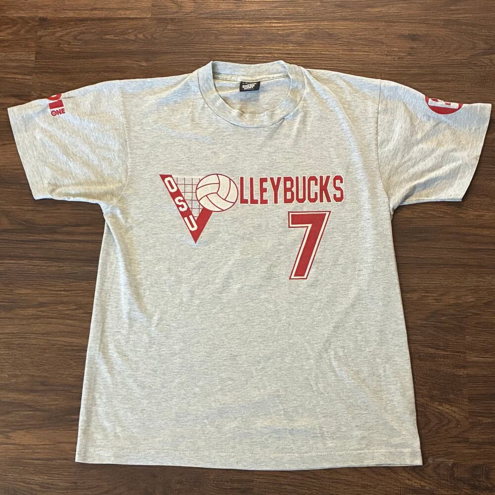Vintage OSU Volleyball 7-Eleven Seventh Man Shirt Screen Stars USA L 90s